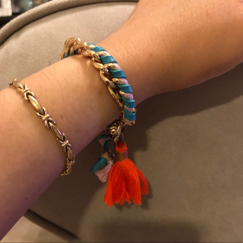 Ettika Orange Tassel Bracelet- Nwot 48$